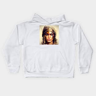 Powerful Egyptian Warrior Woman #4 Kids Hoodie